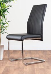 FurnitureboxUK Carson White Marble Effect Square Dining Table & 2 Faux Leather Lorenzo Chairs in Black - thumbnail 9
