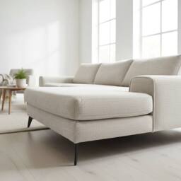 Abakus Direct Venice Chenille Corner Right Sofa with Extra-wide Padded Arms in Off-White - thumbnail 8