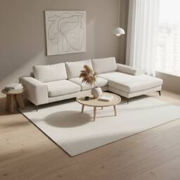 Abakus Direct Venice Chenille Corner Right Sofa with Extra-wide Padded Arms in Off-White - thumbnail 5
