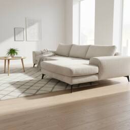 Abakus Direct Venice Chenille Corner Right Sofa with Extra-wide Padded Arms in Off-White - thumbnail 7