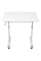 Living and Home 120 x 60cm Manual Height-Adjustable Computer Desk with Wheels in White - Size: 120 x 60 cm - thumbnail 7