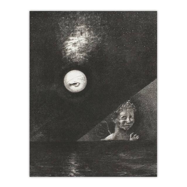 "Artery8 Angel of Certitude & Questioning Eye Redon Wall Art Print Poster in Grey - Size: W24"" x H32""" - image 1
