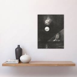 "Artery8 Angel of Certitude & Questioning Eye Redon Wall Art Print Poster in Grey - Size: W24"" x H32""" - thumbnail 4