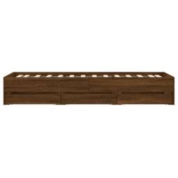 Berkfield Home Bed Frame with Drawers without Mattress Brown Oak 90x190 cm Single - thumbnail 7