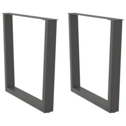 Berkfield Home Dining Table Legs V-Shape 2 pcs Anthracite 80x(72-73.3) cm Steel in Dark Grey - thumbnail 2