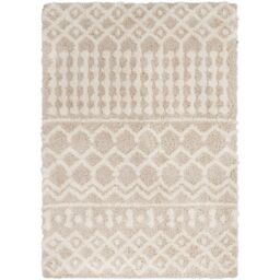 Livabliss Urban Shag-Geometric Beige Blue Pink Grey Soft Plush Pile Living Bedroom Rug in Cream - Size: 200 cm x 200 cm - thumbnail 2
