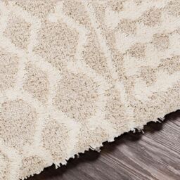 Livabliss Urban Shag-Geometric Beige Blue Pink Grey Soft Plush Pile Living Bedroom Rug in Cream - Size: 200 cm x 200 cm - thumbnail 3