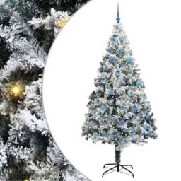 Berkfield Home Green Artificial Christmas Tree with 300 LEDs with Stand Green 240 cm - thumbnail 3
