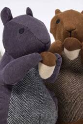 Homescapes Luxury Fabric Squirrel Doorstop Set of 2 in Grey - thumbnail 4