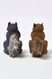 Homescapes Luxury Fabric Squirrel Doorstop Set of 2 in Grey - thumbnail 3