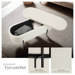tectake Hallway Bench Lanja in Beige - thumbnail 3
