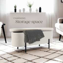 tectake Hallway Bench Lanja in Beige - thumbnail 7