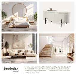 tectake Hallway Bench Lanja in Beige - thumbnail 5