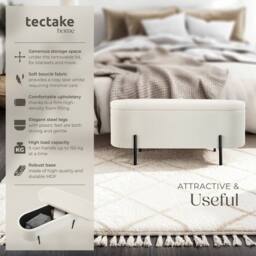 tectake Hallway Bench Lanja in Beige - thumbnail 2