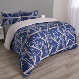 2 Pack Grid Duvet Cover Set with Pillowcases Reversible Quilt - thumbnail 3