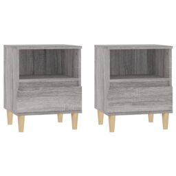 Berkfield Home Bedside Cabinets 2 pcs Grey Sonoma 40x35x50 cm - Size: 40 x 35 x 50 cm - thumbnail 2