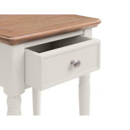 Cheshire Avignon 1 Drawer Lamp Table in Limed Oak & Grey - thumbnail 6