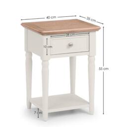 Cheshire Avignon 1 Drawer Lamp Table in Limed Oak & Grey - thumbnail 8