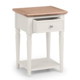 Cheshire Avignon 1 Drawer Lamp Table in Limed Oak & Grey - thumbnail 2