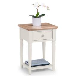 Cheshire Avignon 1 Drawer Lamp Table in Limed Oak & Grey - thumbnail 3