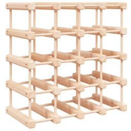 Berkfield Home Wine Rack for 20 Bottles 46.5x23x46.5 cm Solid Wood Pine in Brown - thumbnail 2