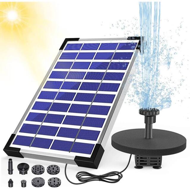 NESTLUNE Solar Water Pump 380L H for Garden Pond Pool Fish Aquarium Fountain in Black - Size: 100 cm x 100 cm - image 1