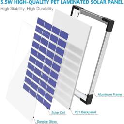 NESTLUNE Solar Water Pump 380L H for Garden Pond Pool Fish Aquarium Fountain in Black - Size: 100 cm x 100 cm - thumbnail 3
