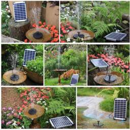 NESTLUNE Solar Water Pump 380L H for Garden Pond Pool Fish Aquarium Fountain in Black - Size: 100 cm x 100 cm - thumbnail 5