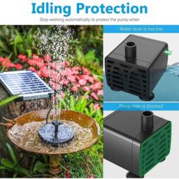 NESTLUNE Solar Water Pump 380L H for Garden Pond Pool Fish Aquarium Fountain in Black - Size: 100 cm x 100 cm - thumbnail 6