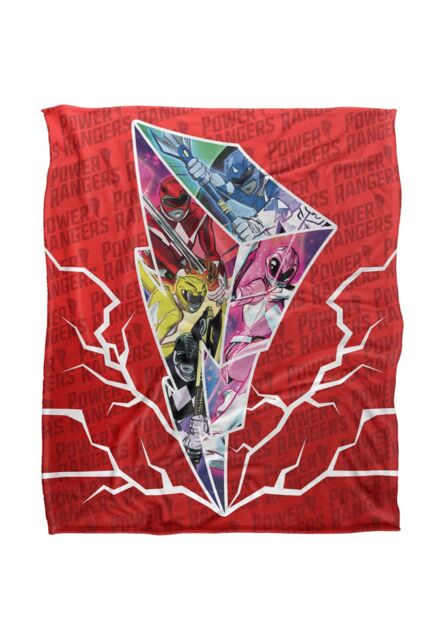 Power Rangers Lightning Bolt Rangers Silky Touch Super Soft Throw Blanket 152 X 127 cm in White - image 1