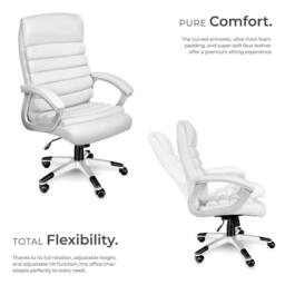 tectake Office Chair Paul in White - thumbnail 3