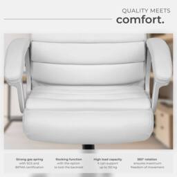 tectake Office Chair Paul in White - thumbnail 9