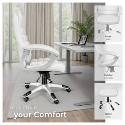 tectake Office Chair Paul in White - thumbnail 7