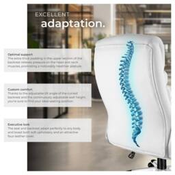tectake Office Chair Paul in White - thumbnail 4