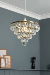 BHS Lighting Elsa Easy Fit Light Shade in Metallic Gold - thumbnail 4