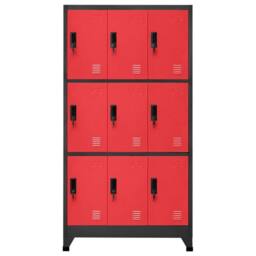 Berkfield Home Locker Cabinet Anthracite & Red 90x45x180 cm Steel - Size: 90 x 45 x 180 cm