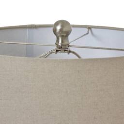 Wyld Haus Lautrec White Geometric Dots Ceramic Table Lamp with Cream Linen Shade - thumbnail 4