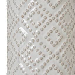 Wyld Haus Lautrec White Geometric Dots Ceramic Table Lamp with Cream Linen Shade - thumbnail 3