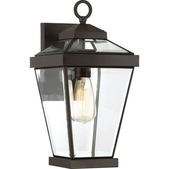 Loops Outdoor IP44 1 Bulb Wall Light Lantern Western Bronze LED E27 60W d02333 - image 1