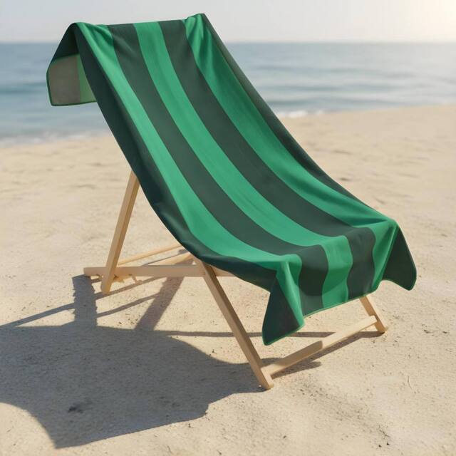 OHS Beach Towel Bath Travel Quick Dry Microfibre Absorbent in Green - image 1