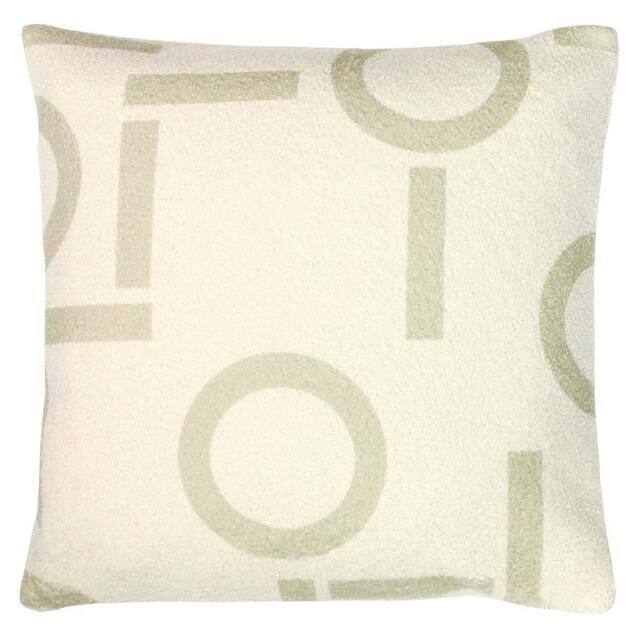 Furn Shearling Circa Geometric Fleece Cushion in Taupe - image 1