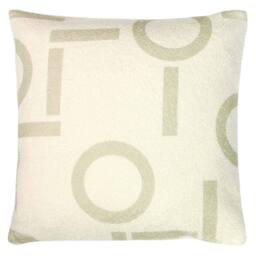 Furn Shearling Circa Geometric Fleece Cushion in Taupe - thumbnail 1