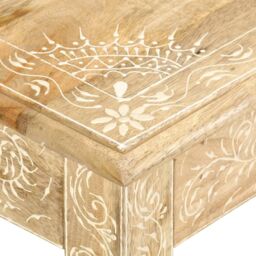 Berkfield Home Coffee Table 110x50x45 cm Hand Painted Solid Mango Wood in Brown - Size: 110 x 50 x 45 cm - thumbnail 3