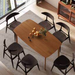 Wyld Haus Graspette Light Brown Solid Pine Rectangular Dining Table 150 x 80cm - Size: 150 x 80 cm - thumbnail 3
