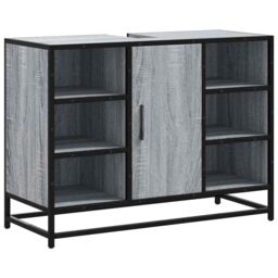 Berkfield Home Bathroom Sink Cabinet Grey Sonoma 80x33x60 cm Engineered Wood - Size: 80 x 33 x 60 cm - thumbnail 2