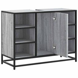 Berkfield Home Bathroom Sink Cabinet Grey Sonoma 80x33x60 cm Engineered Wood - Size: 80 x 33 x 60 cm - thumbnail 6