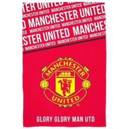 Manchester United FC Fleece Crest Blanket in Red