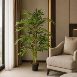 Leaf 120cm (4ft) Artificial Bamboo Plants Trees - Natural Green - thumbnail 5