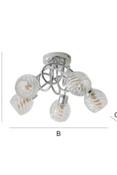 ValueLights Reyka 5 Way Silver Ceiling Bar Light - thumbnail 7