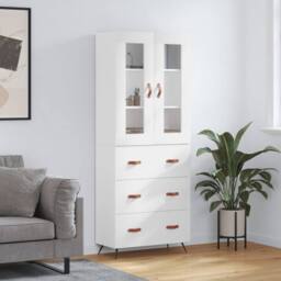 Berkfield Home Highboard White 69.5x34x180 cm Engineered Wood - thumbnail 2